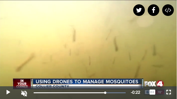 Splash Drone waterproof drone being used for mosquito control
