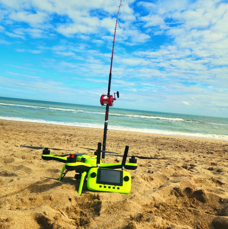 Xpece drone and controller on beach