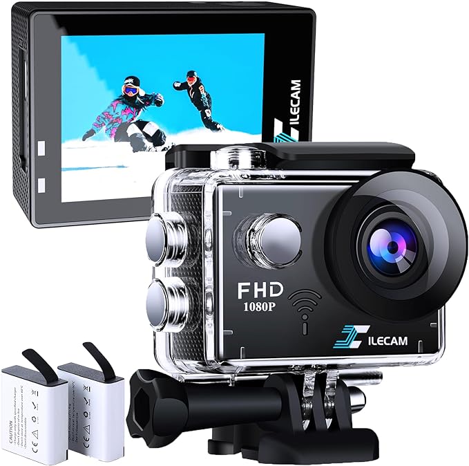 Waterproof Action Sport Camera with Screen with Underwater Case 1080P