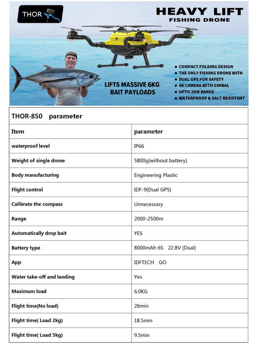 thor 850 fishing drone order now